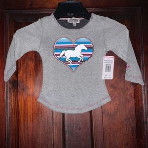 2T Cowgirl Hardware Rhinestone Heart with Horse